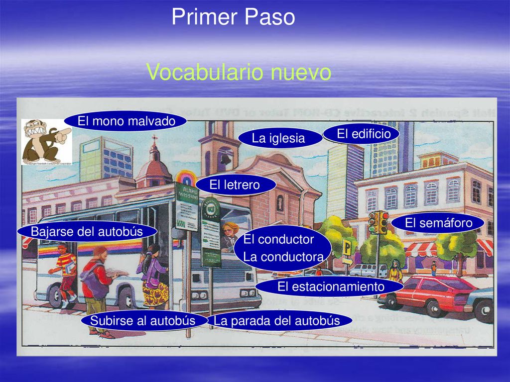 Primer Paso Vocabulario nuevo El mono malvado La iglesia El edificio