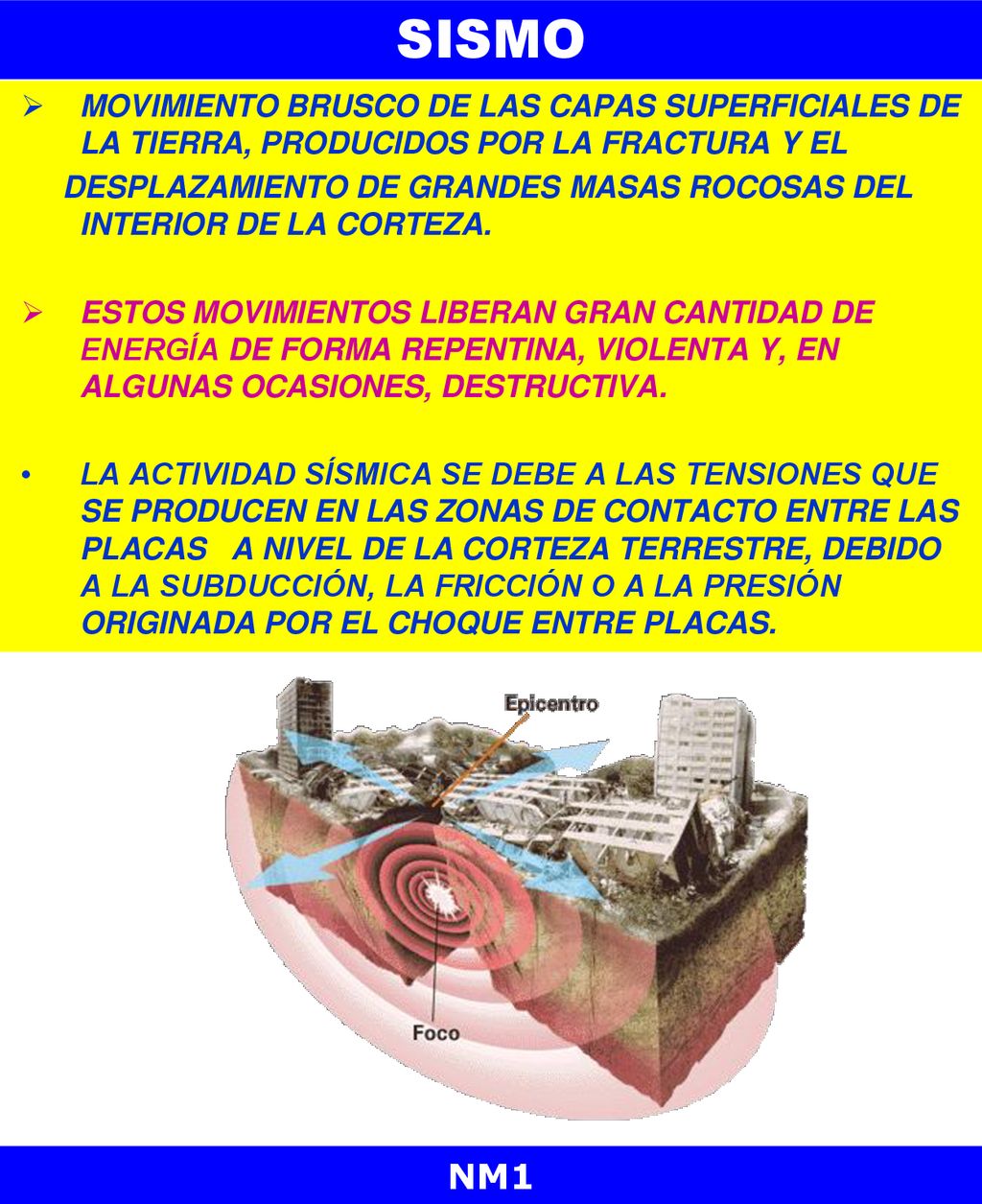 SISMO Movimiento brusco de las capas superficiales de La Tierra, producidos por la fractura y el.