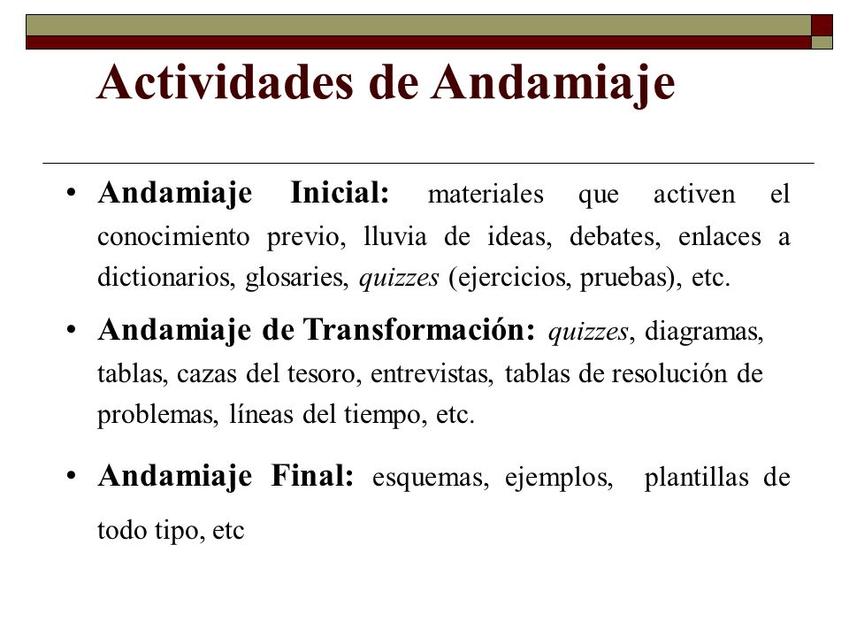 Actividades de Andamiaje