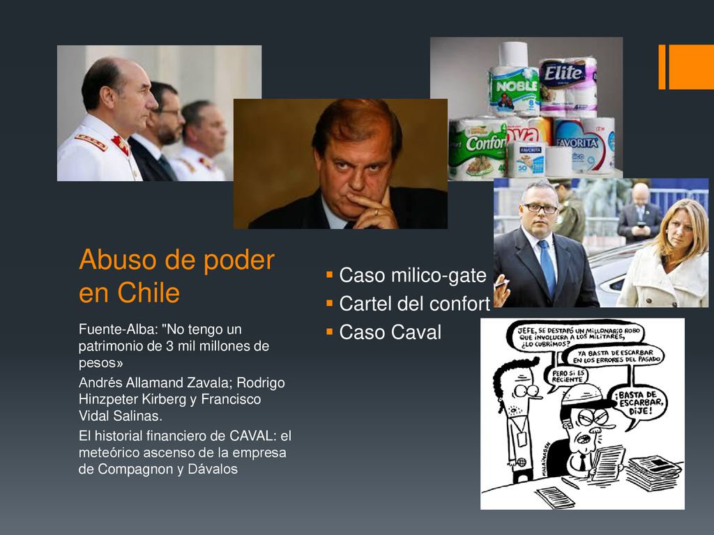 Abuso de poder en Chile Caso milico-gate Cartel del confort Caso Caval