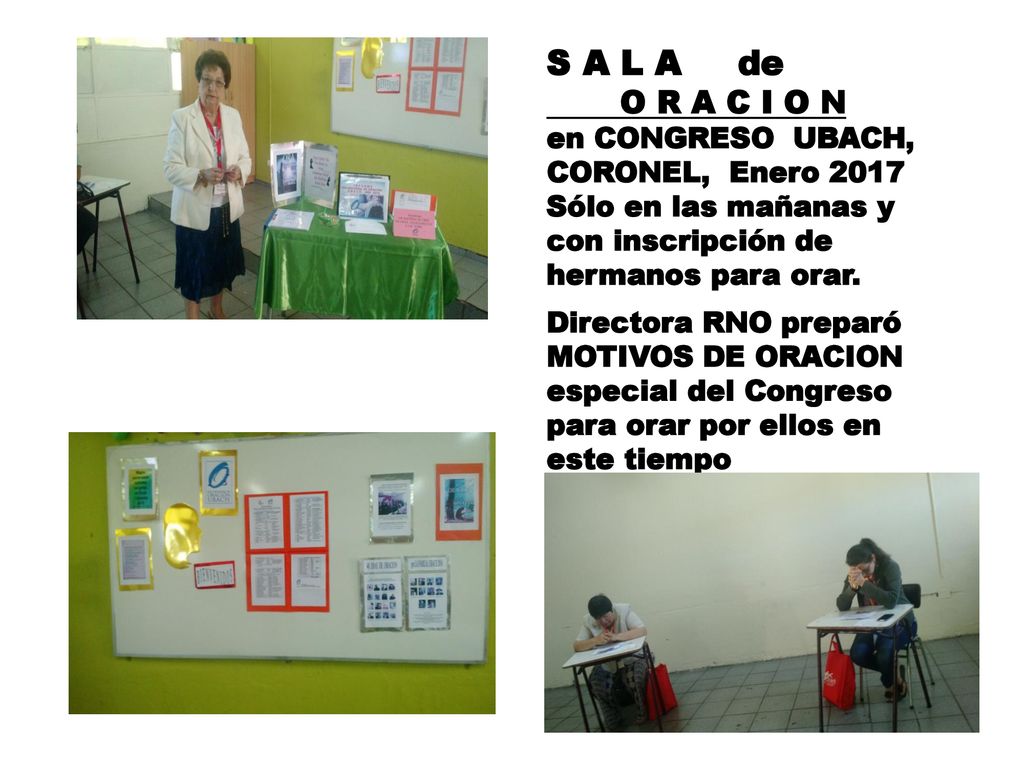 S A L A de O R A C I O N en CONGRESO UBACH, CORONEL, Enero 2017