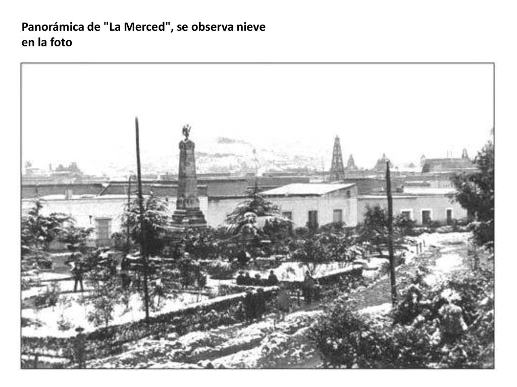 Panorámica de La Merced , se observa nieve en la foto