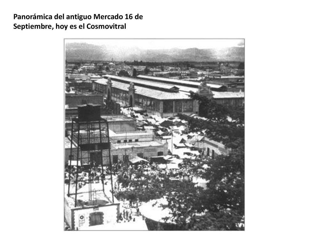 Panorámica del antiguo Mercado 16 de Septiembre, hoy es el Cosmovitral