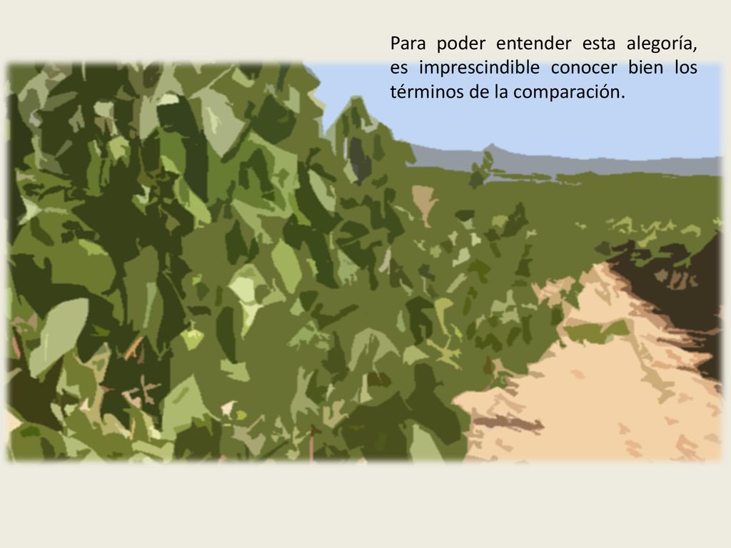 Para poder entender esta alegoría, es imprescindible conocer bien los términos de la comparación.