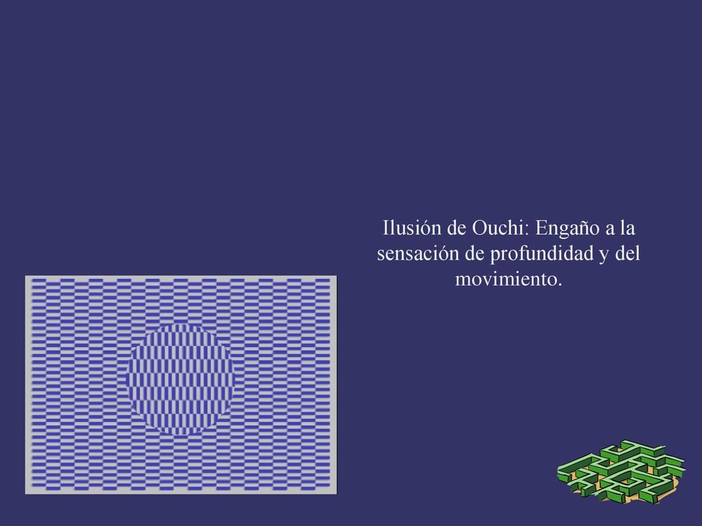 Ilusión de Ouchi: Engaño a la sensación de profundidad y del movimiento.