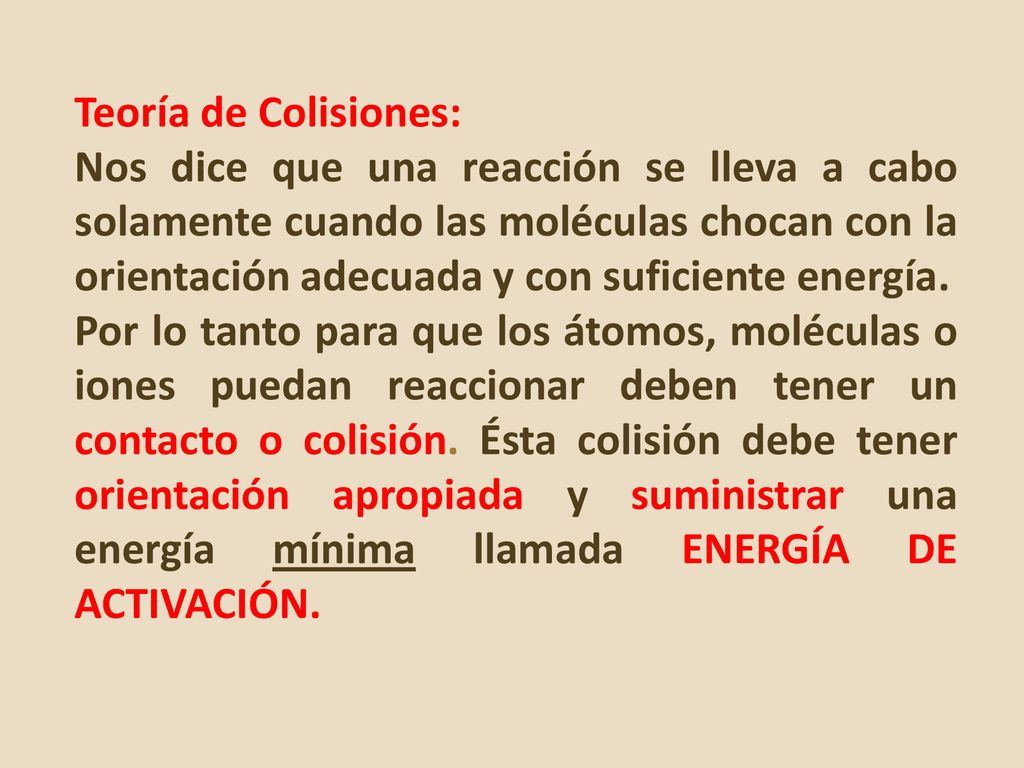 Teoría de Colisiones:
