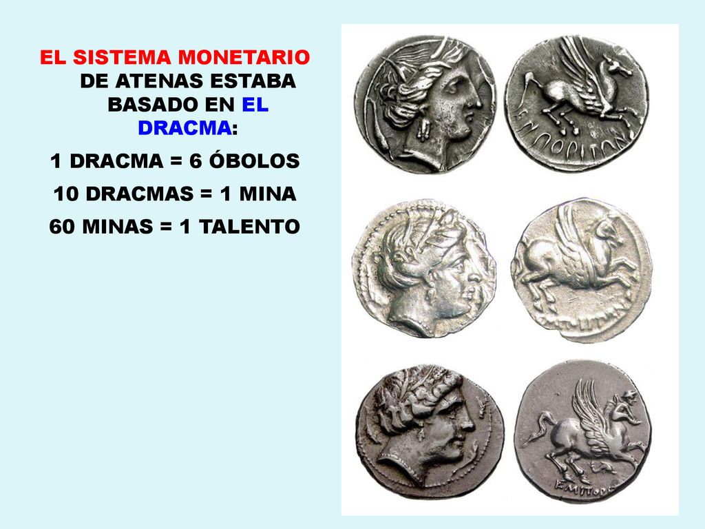 EL SISTEMA MONETARIO DE ATENAS ESTABA BASADO EN EL DRACMA: