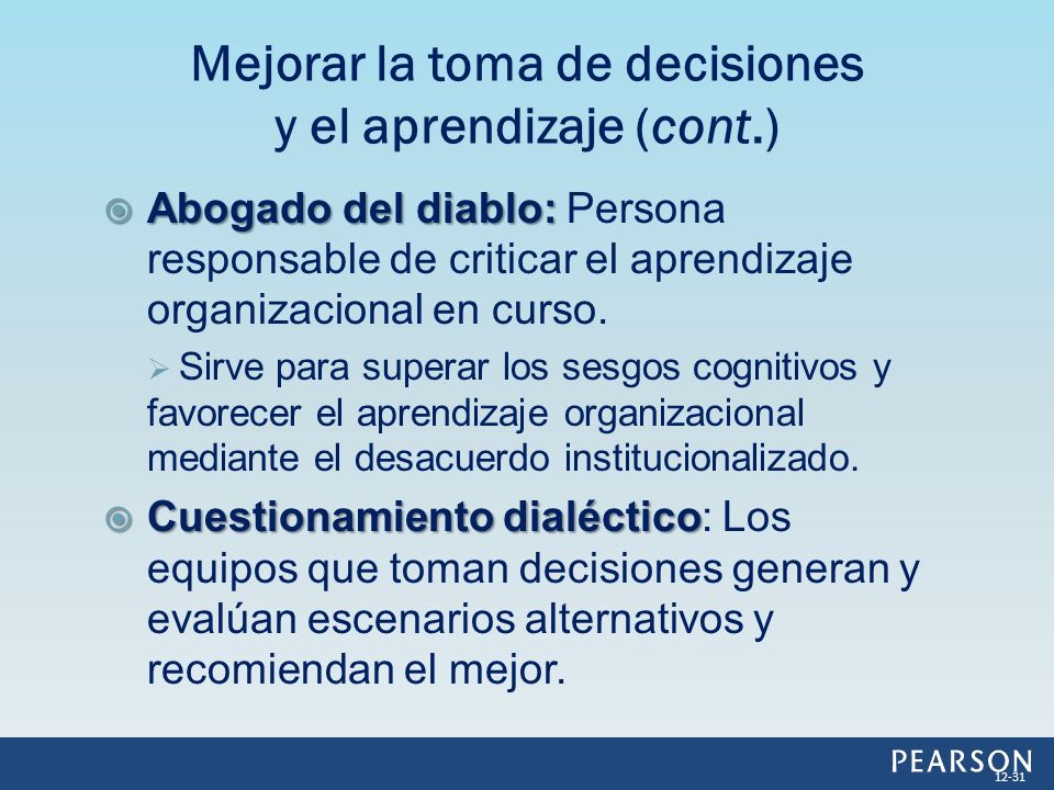 Mejorar la toma de decisiones y el aprendizaje (cont.)