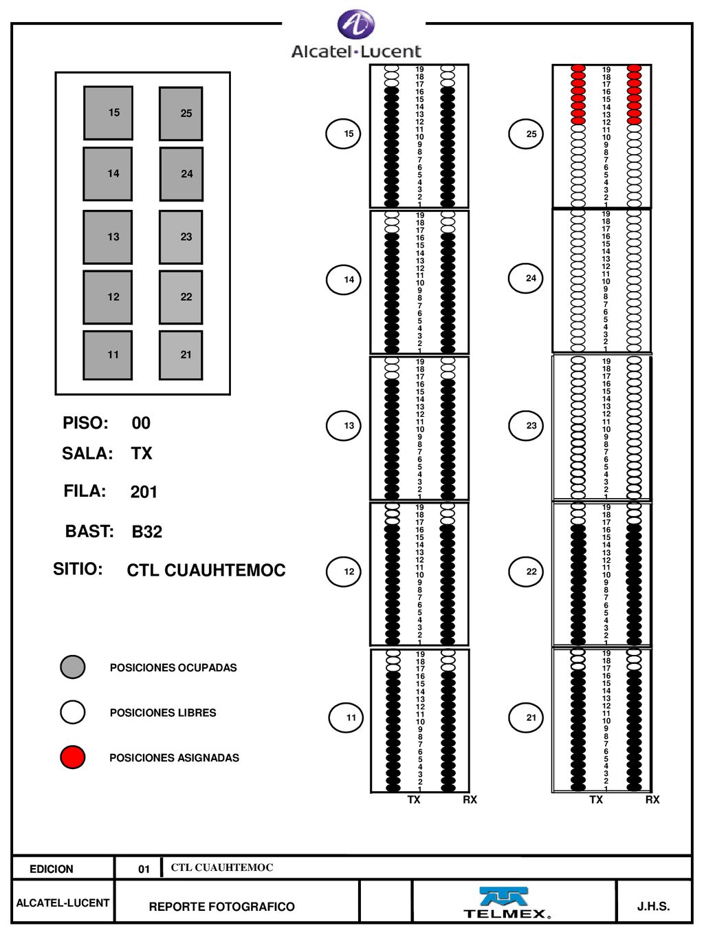 PISO: 00 SALA: TX FILA: 201 BAST: B32 SITIO: CTL CUAUHTEMOC