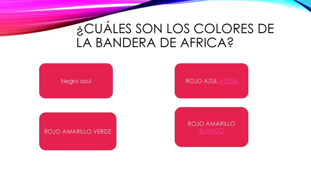 ¿Cuáles SON LOS COLORES DE LA BANDERA DE AFRICA