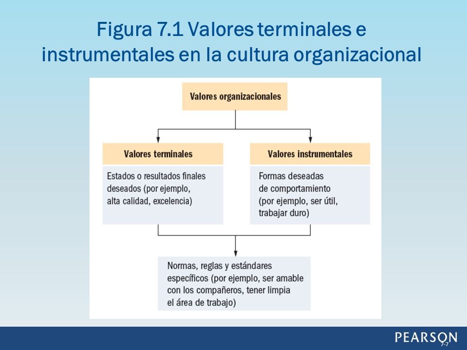 Figura 7.1 Valores terminales e instrumentales en la cultura organizacional
