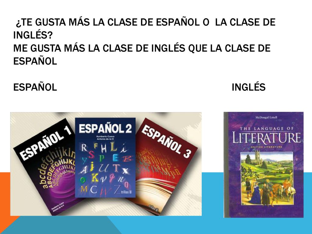 ¿Te gusta más la clase de Español o la clase de Inglés