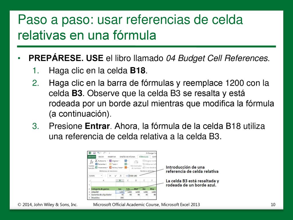 Paso a paso: usar referencias de celda relativas en una fórmula