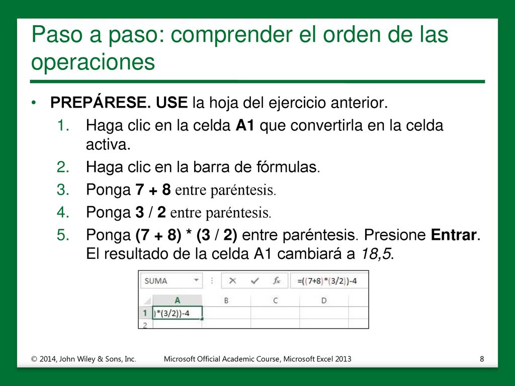 Paso a paso: comprender el orden de las operaciones