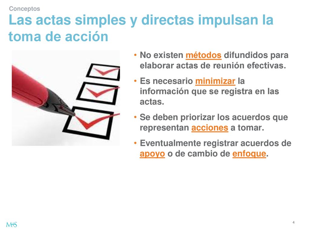 Las actas simples y directas impulsan la toma de acción