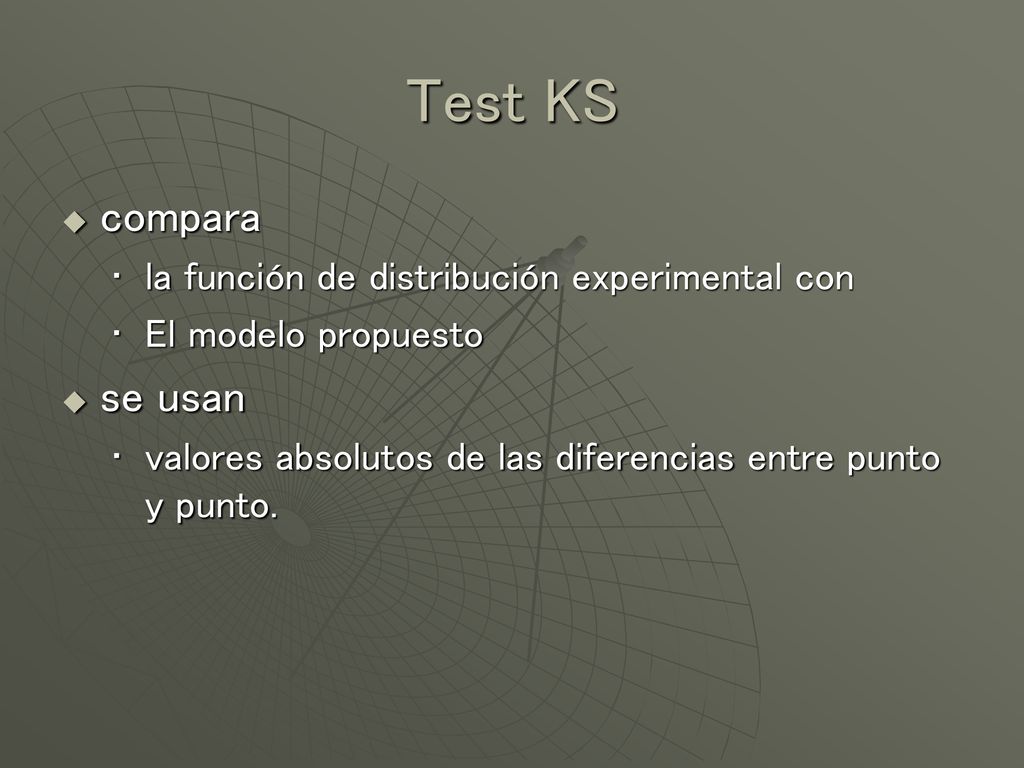 Test KS compara se usan la función de distribución experimental con