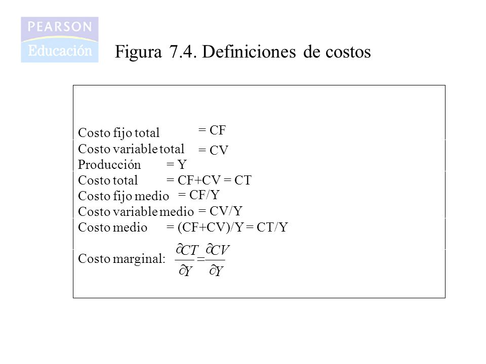 Figura 7.4. Definiciones de costos