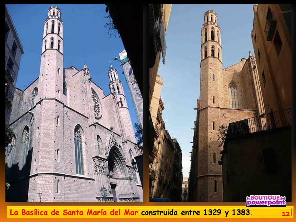 La Basílica de Santa María del Mar construida entre 1329 y 1383.