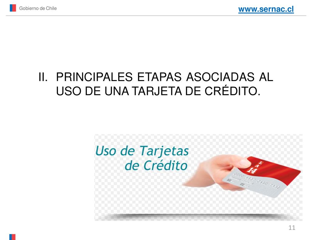 PRINCIPALES ETAPAS ASOCIADAS AL USO DE UNA TARJETA DE CRÉDITO.