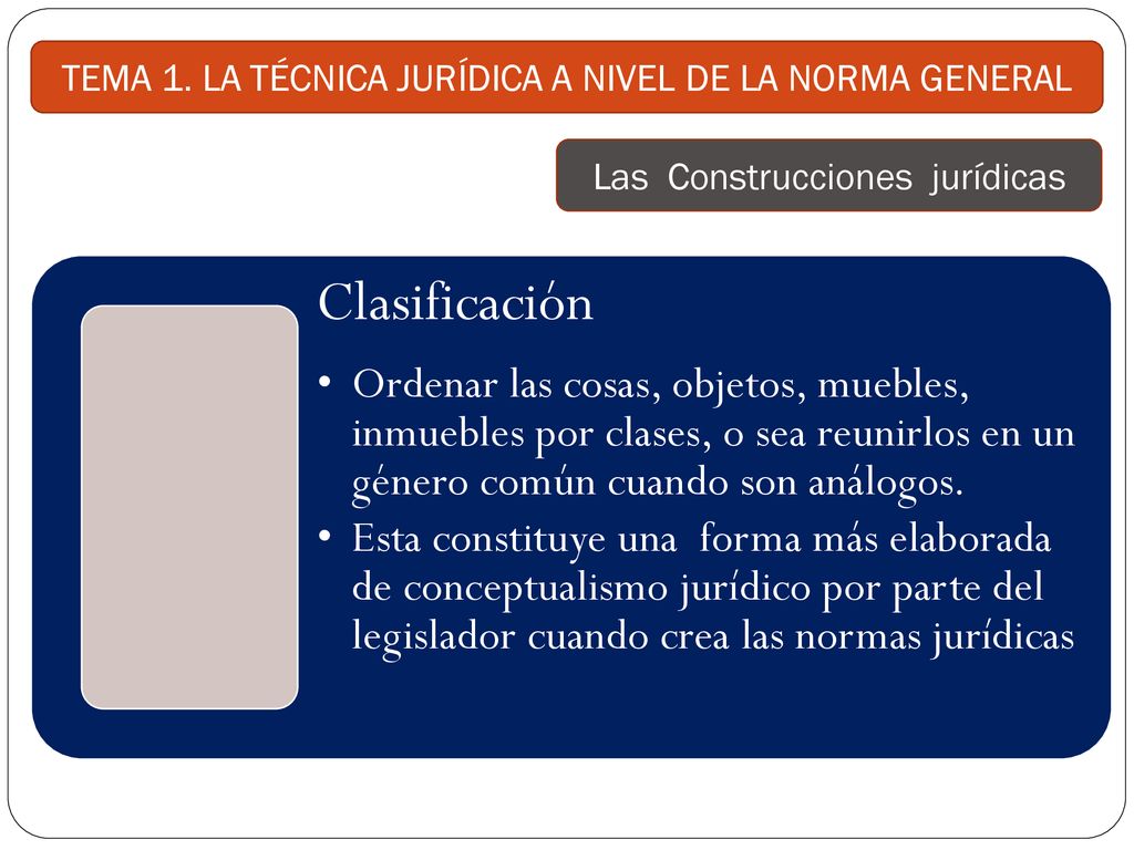 TEMA 1. LA TÉCNICA JURÍDICA A NIVEL DE LA NORMA GENERAL