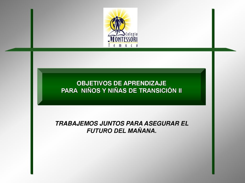 OBJETIVOS DE APRENDIZAJE PARA NIÑOS Y NIÑAS DE TRANSICIÓN II