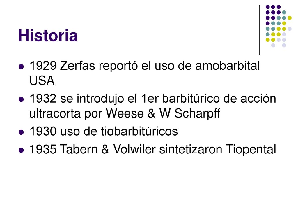 Historia 1929 Zerfas reportó el uso de amobarbital USA