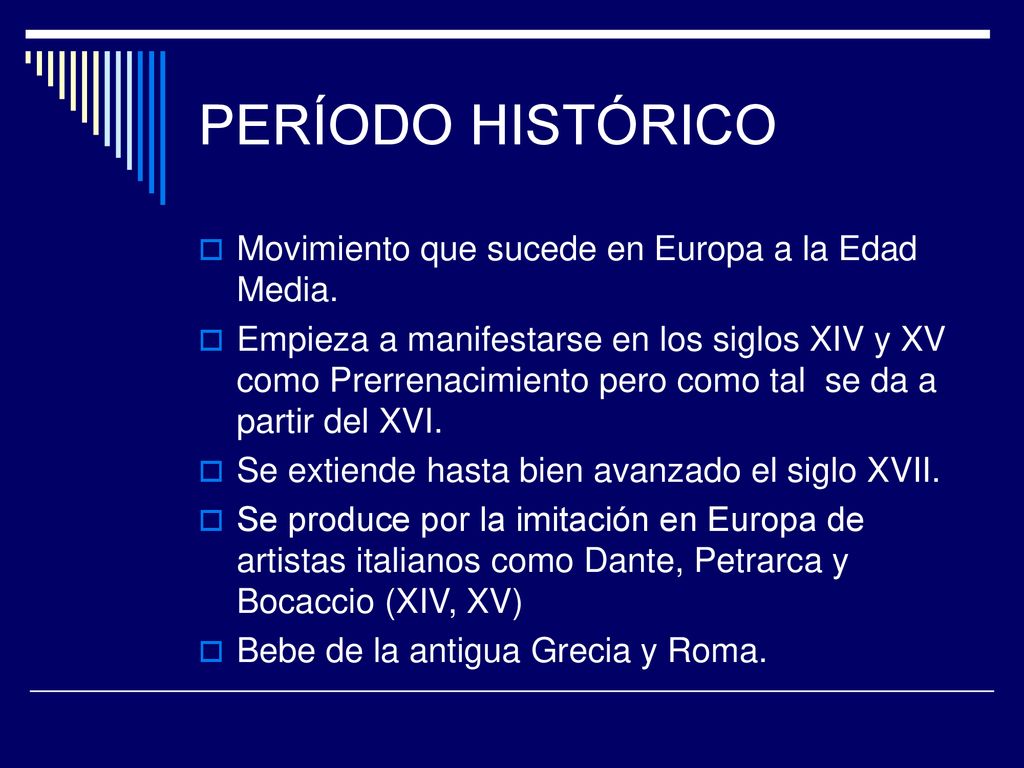 PERÍODO HISTÓRICO Movimiento que sucede en Europa a la Edad Media.