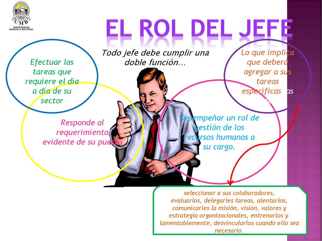EL ROL DEL JEFE esto es, Efectuar las tareas que requiere el día a día de su sector.