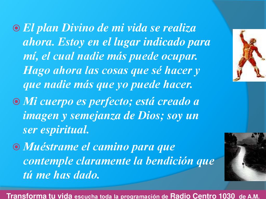 El plan Divino de mi vida se realiza ahora
