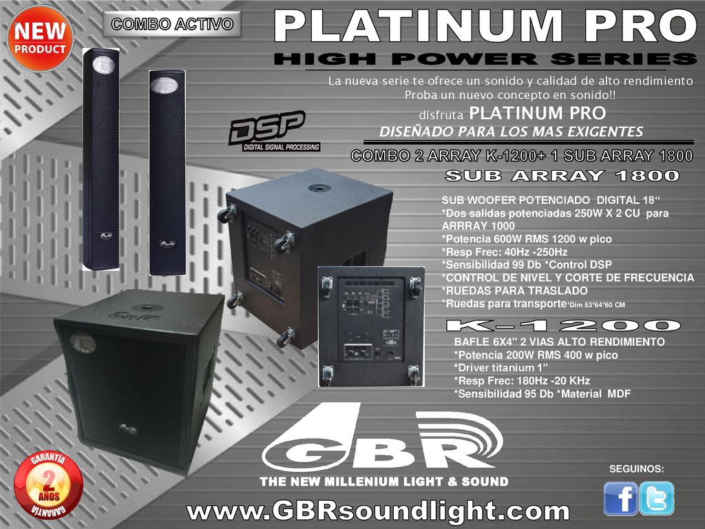 DISEÑADO PARA LOS MAS EXIGENTES COMBO 2 ARRAY K SUB ARRAY 1800