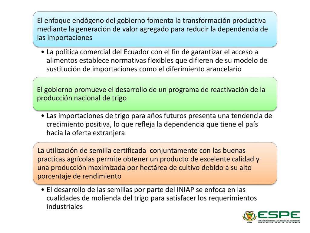 El enfoque endógeno del gobierno fomenta la transformación productiva mediante la generación de valor agregado para reducir la dependencia de las importaciones