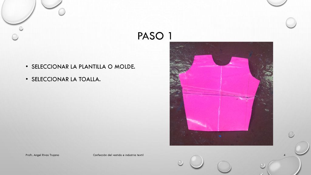 Paso 1 Seleccionar la plantilla o molde. Seleccionar la toalla.