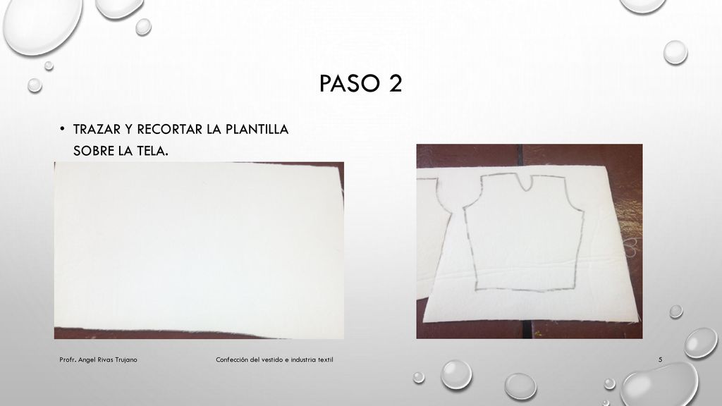 Paso 2 Trazar y recortar la plantilla sobre la tela.