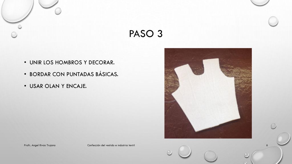 Paso 3 Unir los hombros y decorar. Bordar con puntadas básicas.