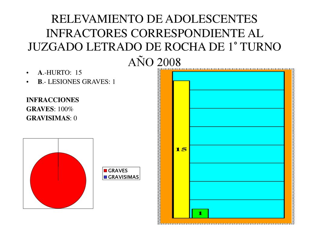 RELEVAMIENTO DE ADOLESCENTES INFRACTORES CORRESPONDIENTE AL JUZGADO LETRADO DE ROCHA DE 1° TURNO AÑO 2008