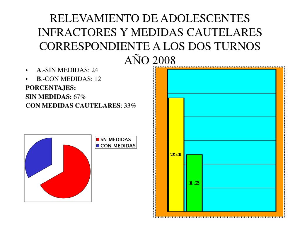 RELEVAMIENTO DE ADOLESCENTES INFRACTORES Y MEDIDAS CAUTELARES CORRESPONDIENTE A LOS DOS TURNOS AÑO 2008