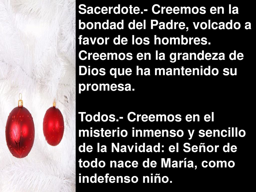 Sacerdote.- Creemos en la bondad del Padre, volcado a favor de los hombres.