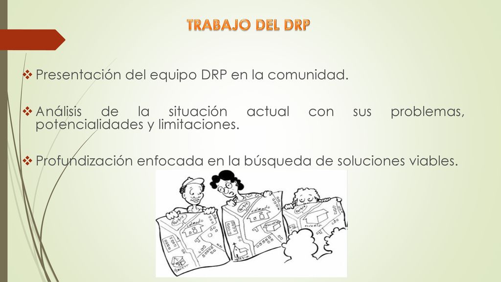 TRABAJO DEL DRP Presentación del equipo DRP en la comunidad.