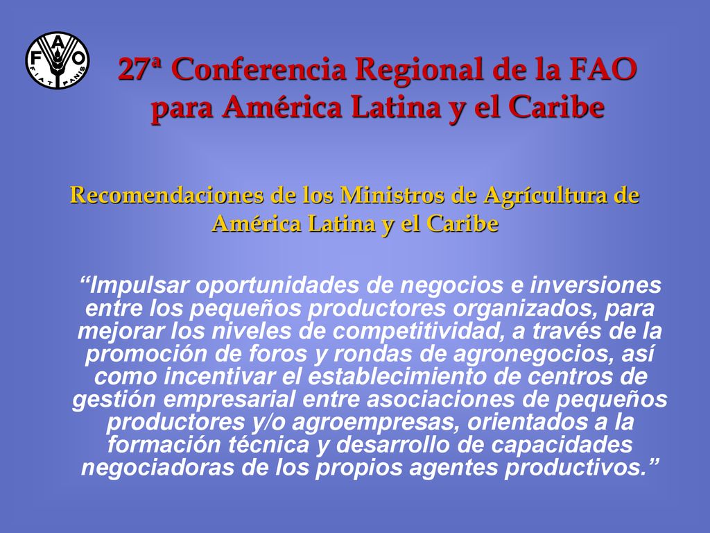 27ª Conferencia Regional de la FAO para América Latina y el Caribe