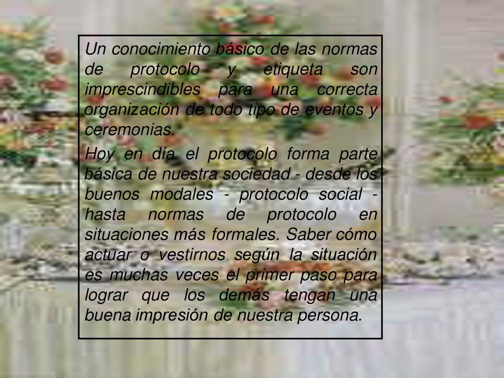 Normas de Protocolo y Etiqueta