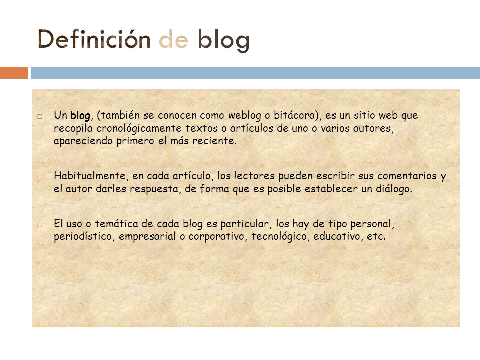 Definición de blog