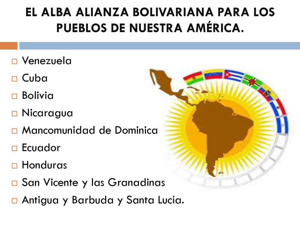 EL ALBA ALIANZA BOLIVARIANA PARA LOS PUEBLOS DE NUESTRA AMÉRICA.