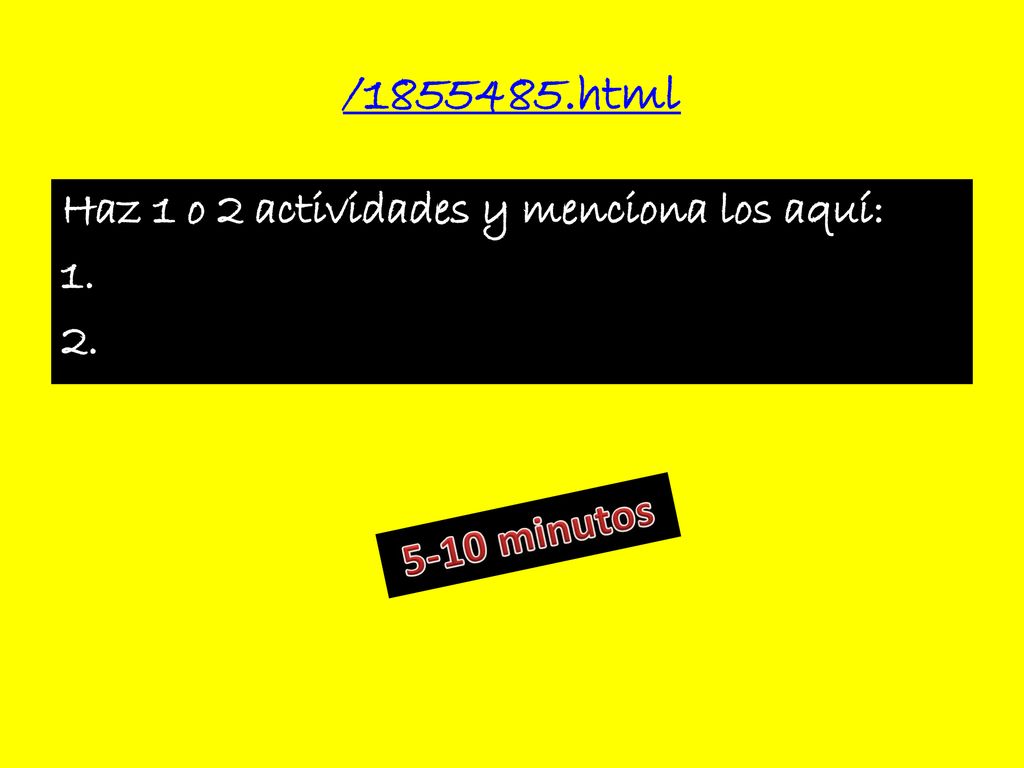 / html Haz 1 o 2 actividades y menciona los aquí: 1. 2.