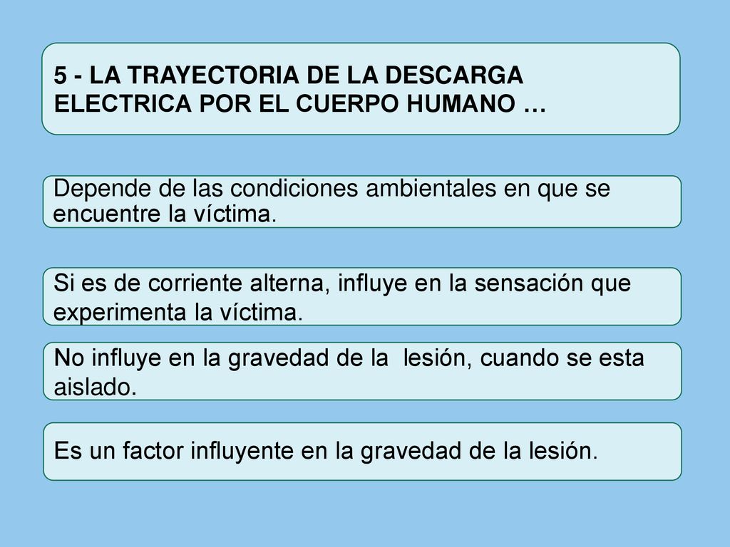 5 - LA TRAYECTORIA DE LA DESCARGA ELECTRICA POR EL CUERPO HUMANO …