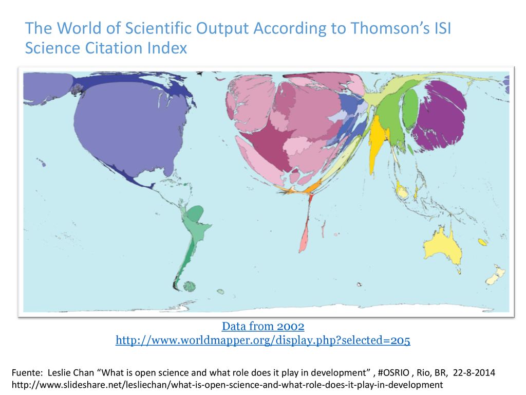 The World of Scientific Output According to Thomson’s ISI Science Citation Index