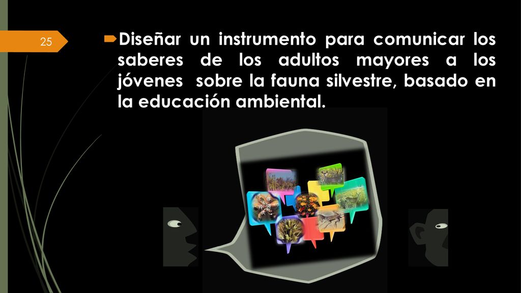 Diseñar un instrumento para comunicar los saberes de los adultos mayores a los jóvenes sobre la fauna silvestre, basado en la educación ambiental.