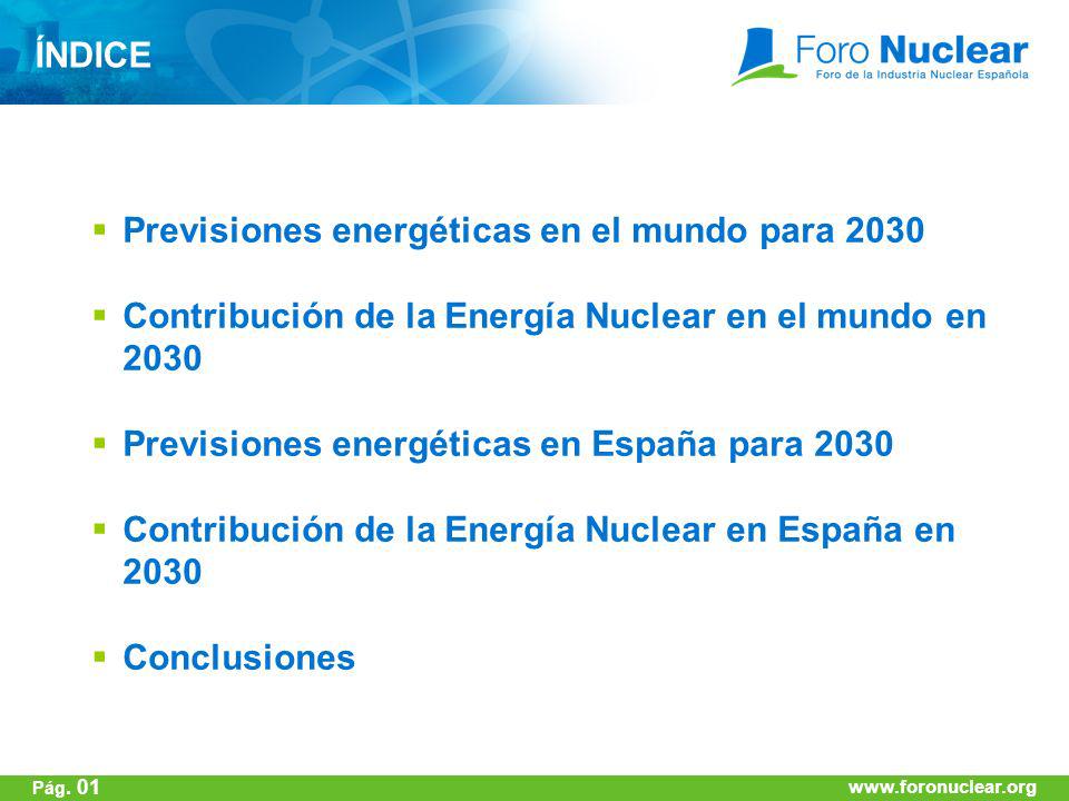 Previsiones energéticas en el mundo para 2030