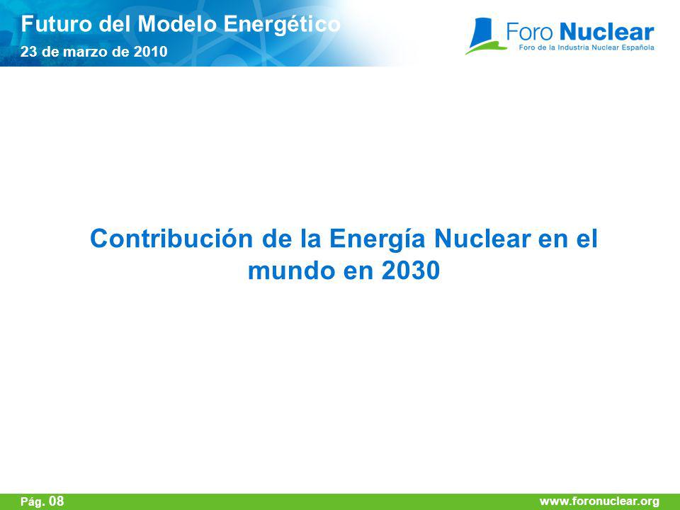 Contribución de la Energía Nuclear en el mundo en 2030