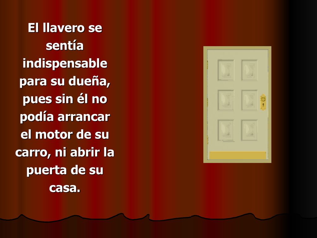 El llavero se sentía indispensable para su dueña, pues sin él no podía arrancar el motor de su carro, ni abrir la puerta de su casa.