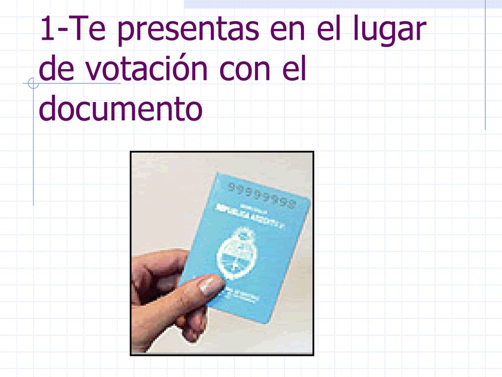 1-Te presentas en el lugar de votación con el documento